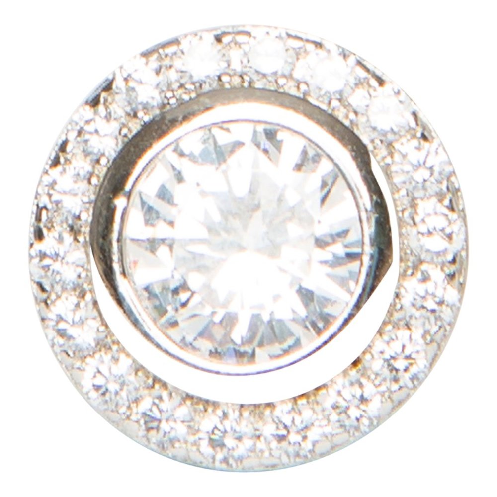 Genevive Jewelry Silver Pave Studs - Picture 2 of 5